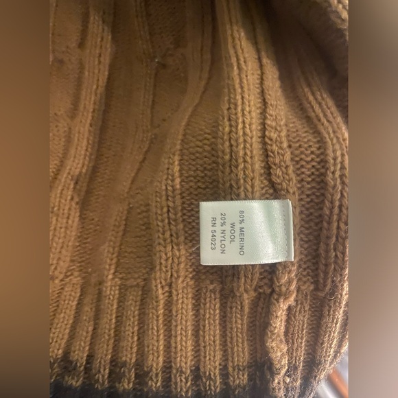 BANANA REPUBLIC MEN’s CHUNKY  YARN ZIPPED TAN CARDIGAN Sweater Lrg COZY - Picture 8 of 10